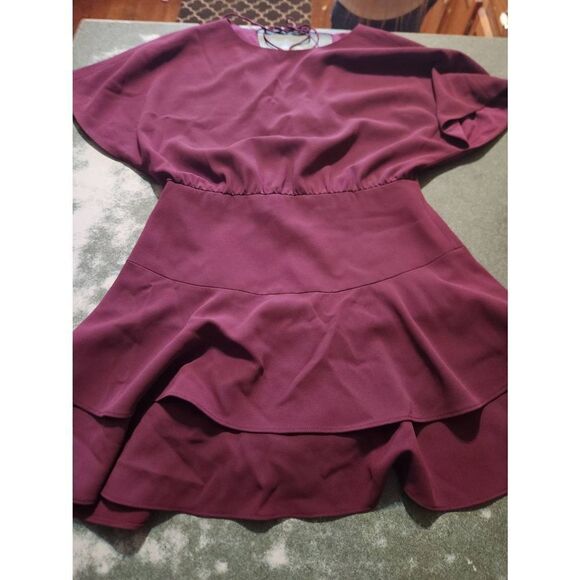 NWT Alice + Olivia Palmira tie dress in boysnberry - size 10 - Picture 2 of 5